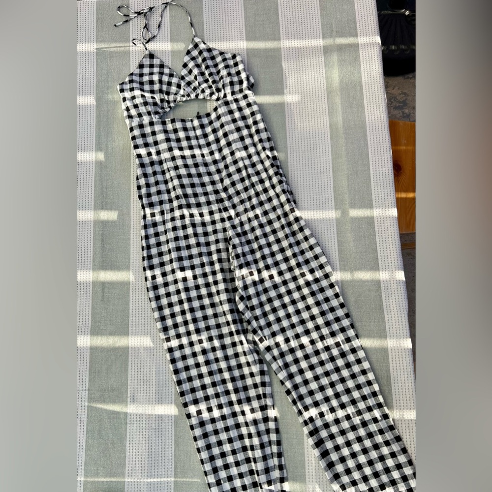 Zara Linen Open Back Jumpsuit